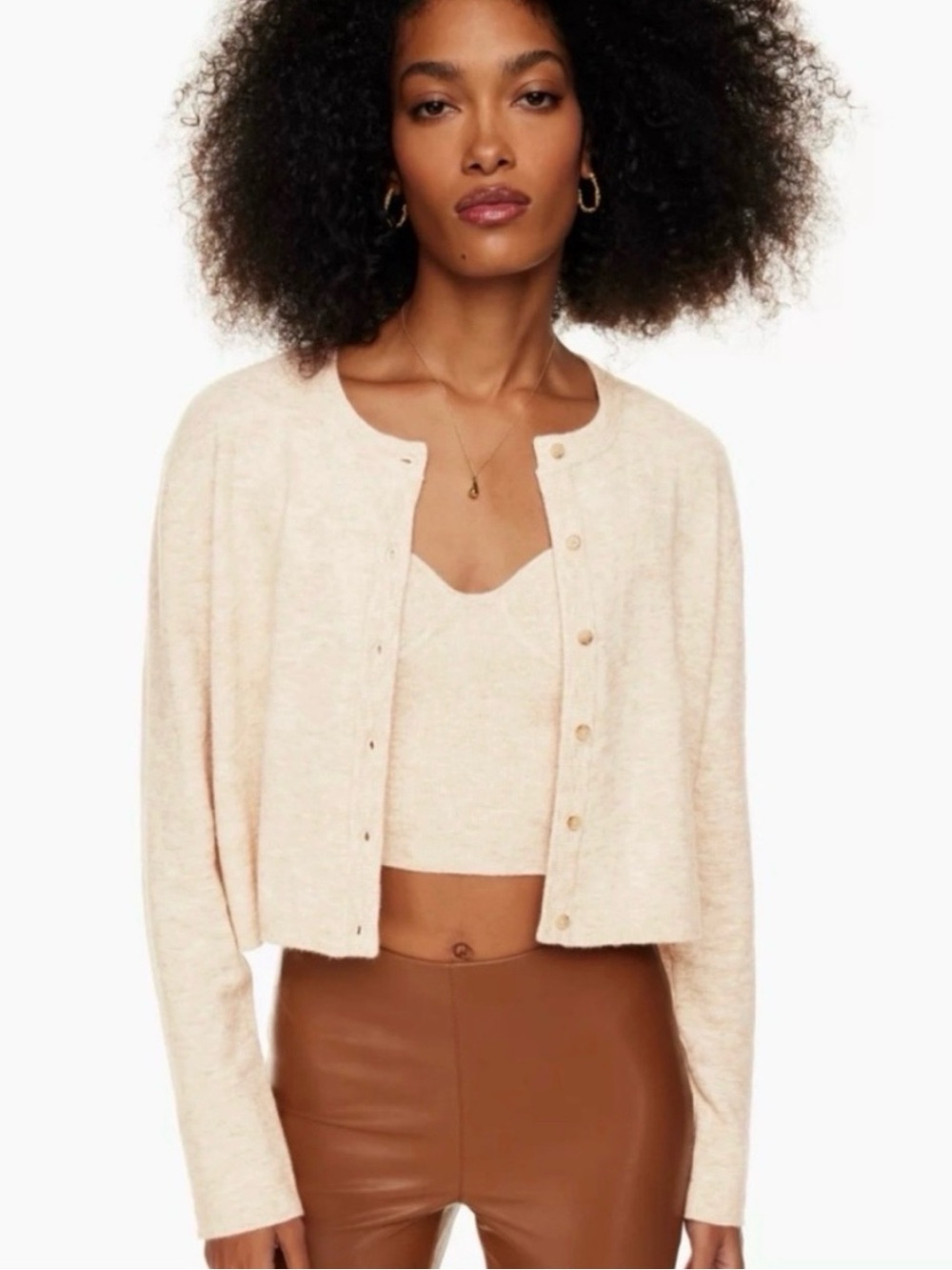 Aritzia Wilfred SoftSpoke™ Sicily Cardigan in Heather Birch Size Small